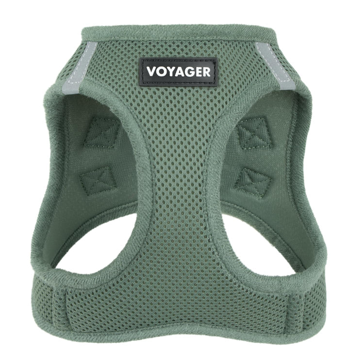 Best Pet Supplies - All Weather Mesh / Plush, Reflective, No Pull Harness for Small, Medium Dogs, Cats - Secure with Hook & Loop Fastener, Buckle, Double D-Rings - Baby Blue/Black Trim, XL