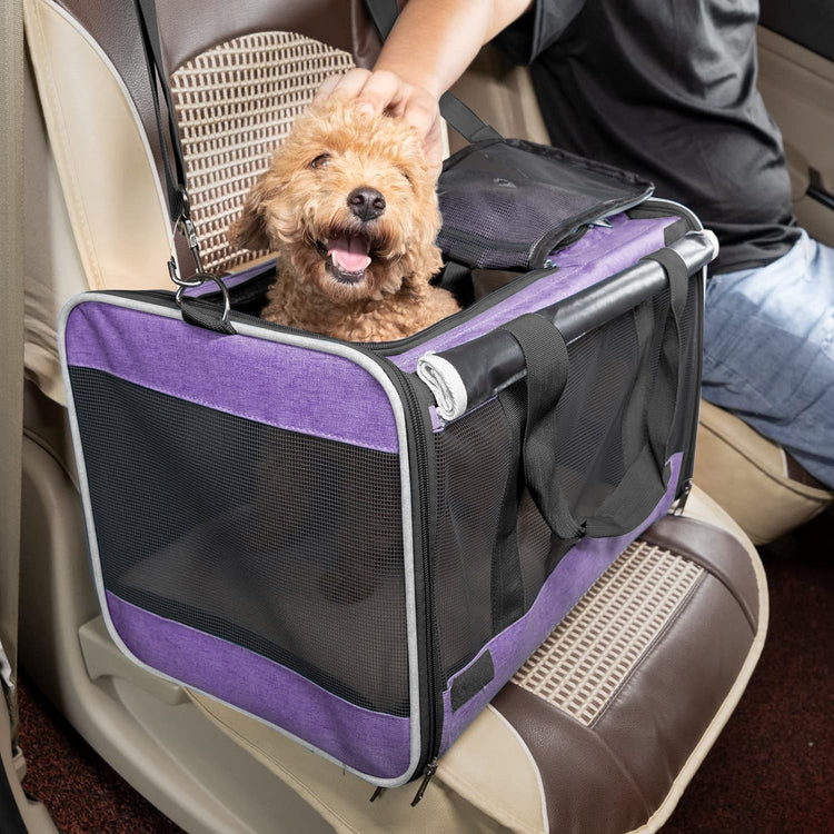 GAPZER Pet Carrier for Large Cats, Soft-Sided Cat Carrier for Medium Big Cats and Puppy up to 20lbs, Washable Dog Carrier Privacy Protection for Home Outdoor Travel