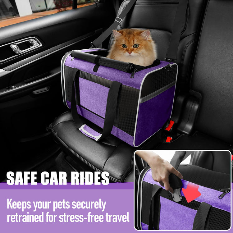GAPZER Small Dog Carrier Cage Soft Chihuahua / Softshell Big Cat Carrier Maine Coon / Pet Taxi Carrying Bag over 25lbs / Top Loader Travel Kennel Brown