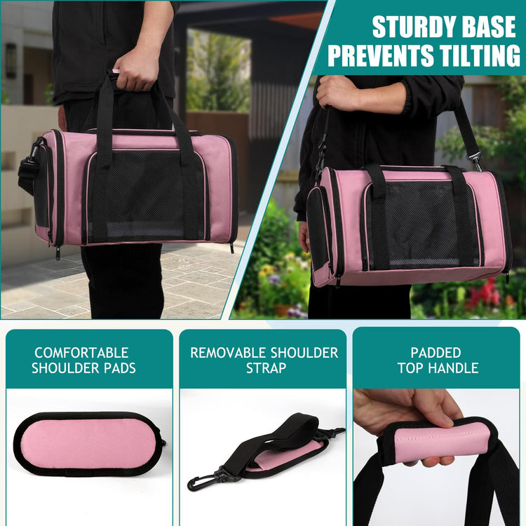Cat, Dog Carrier for Small Medium Pet Carriers Up to15Lbs, Cats Carrier Soft- Sided Puppy Dogs Bag Portable Foldable Airline Approved Carrier Travel (Green 18 * 11 * 11)