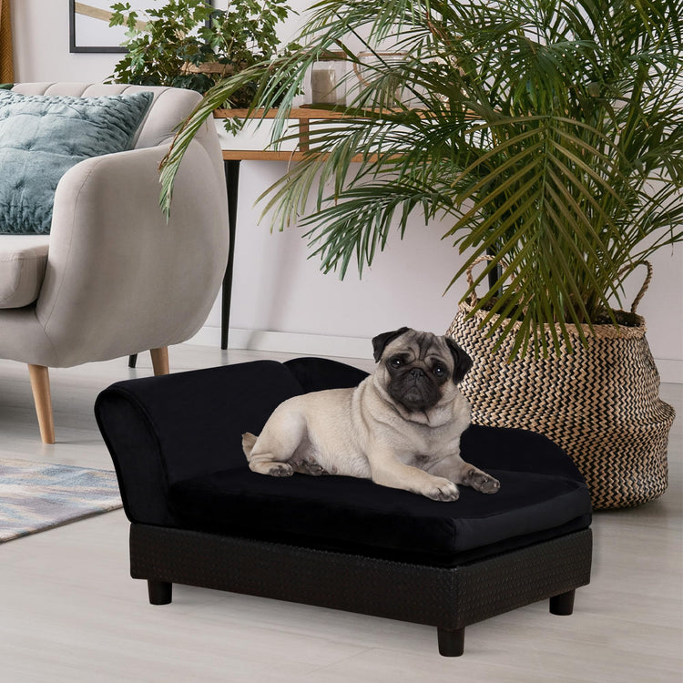 PawHut Luxury Fancy Dog Couch with Hidden Storage, Small Dog Sofa Bed with 2" Soft Foam, Modern Pet Furniture for Puppies & Little Breeds, Green