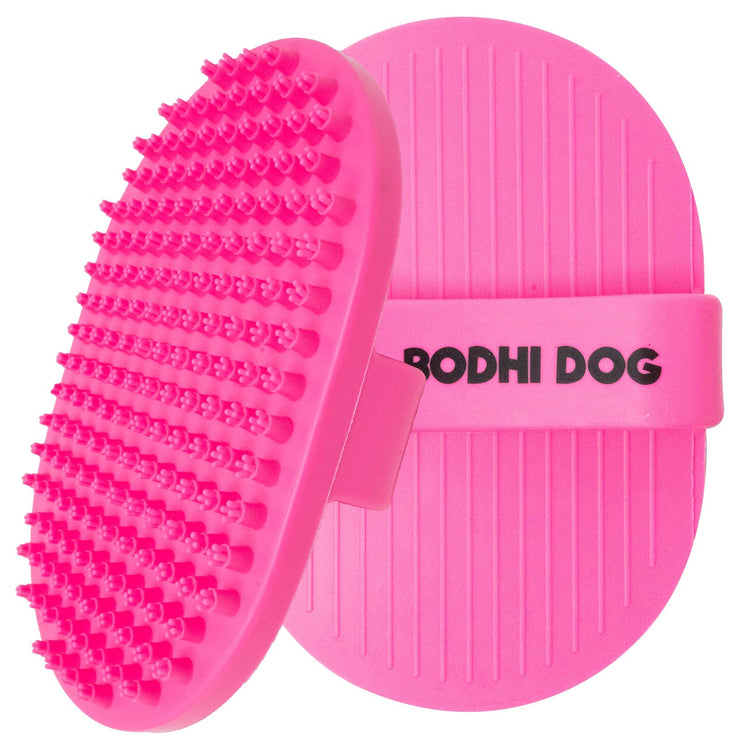 Bodhi Dog Shampoo Brush - Pet Grooming & Bath Supplies for Dogs and Cats - Bath Brush for Long & Short Hair - Premium Scrubber for Shower, Bathing & Massage (One Pack, Silver Glitter)