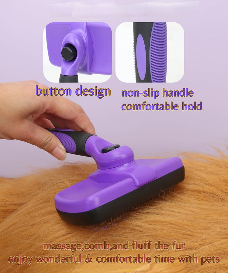 Pet Grooming Tools Kit-9 Packs Dog Cat Grooming Kit Dog Cat Grooming Supplies Dog Cat Brush Set Dog Nail Clippers and Cat Trimming Tools for Short and Long Hair Dog Cat Grooming (Purple)