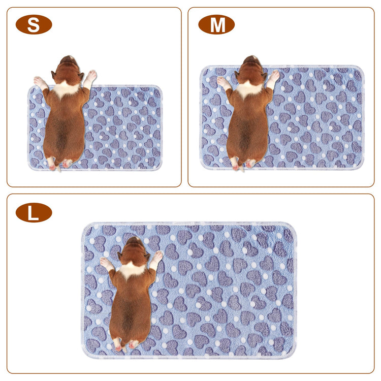 1 Pack 3 Blankets Super Soft Fluffy Premium Fleece Pet Blanket Flannel Paw Printed Throw for Dog Puppy Cat (Small 23x16'', Brown, Pink, White)