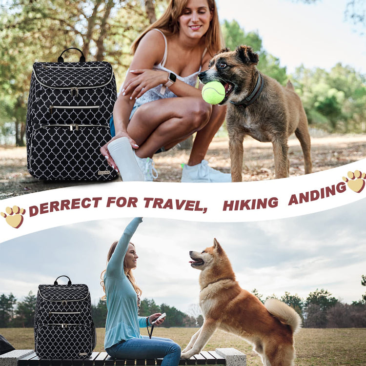 BAGLHER丨Dog Travel Bag Backpack, Airline Approved Pet Supplies Backpack, Dog Travel Bag with 2 Silicone Collapsible Bowls and 2 Food Baskets, Black