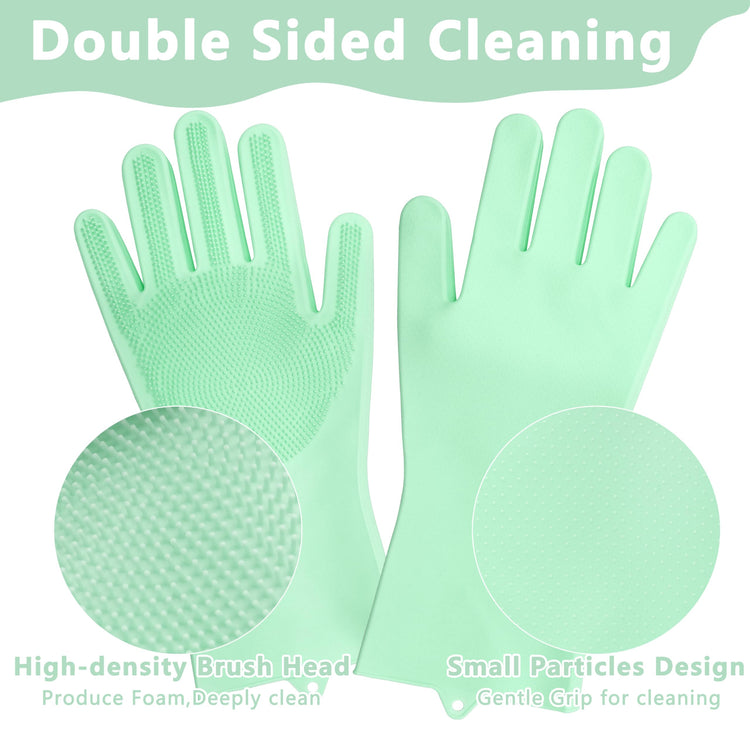 Pet Grooming Gloves—Dog Washing Gloves with High-Density Teeth, Dog Bath Scrubber with Enhanced Five Finger Design, Silicone Gloves for Dogs and Cats Bathing, Massage (Blue)