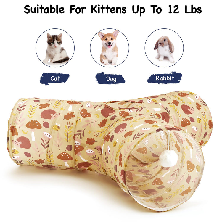Tempcore Pet Cat Tunnel Tube Cat Toys 3 Way Collapsible, Tunnels for Indoor Cats，Kitty Bored Peek Hole Toy Ball Cat, Puppy, Kitty, Kitten, Rabbit