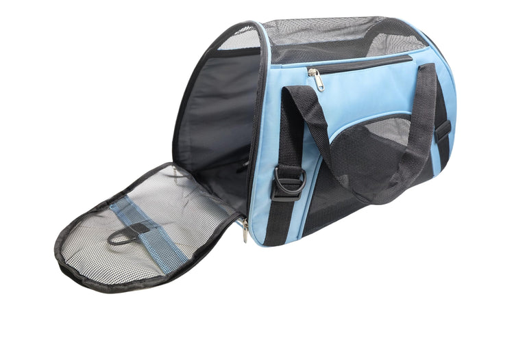 ZaneSun Cat Carrier,Soft-Sided Pet Travel Carrier for Cats,Dogs Puppy Comfort Portable Foldable Pet Bag Airline Approved (Small Blue)