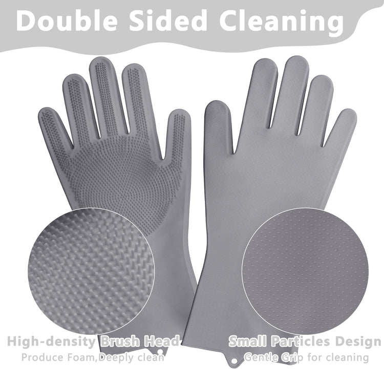 Pet Grooming Gloves—Dog Washing Gloves with High-Density Teeth, Dog Bath Scrubber with Enhanced Five Finger Design, Silicone Gloves for Dogs and Cats Bathing, Massage (Blue)