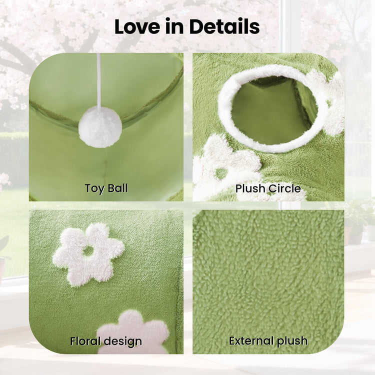 Tempcore Pet Cat Tunnel Tube Cat Toys 3 Way Collapsible, Tunnels for Indoor Cats，Kitty Bored Peek Hole Toy Ball Cat, Puppy, Kitty, Kitten, Rabbit