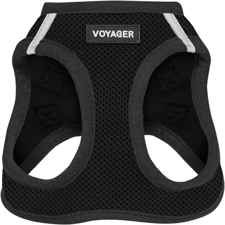 Best Pet Supplies - All Weather Mesh / Plush, Reflective, No Pull Harness for Small, Medium Dogs, Cats - Secure with Hook & Loop Fastener, Buckle, Double D-Rings - Baby Blue/Black Trim, XL