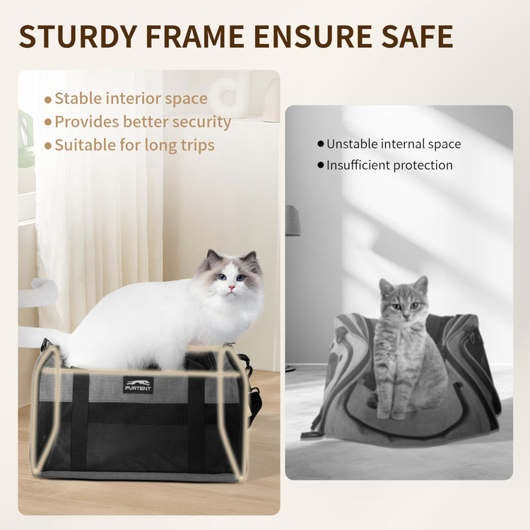 Pet Carrier Airline Approved, Soft Sided Cat Carrier for Small Pets up to 13 lbs, TSA Approved Dog Travel Bag with Foldable Bowl, Portable Soft Sided Pet Carrier for Kittens and Puppies
