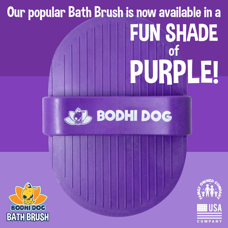 Bodhi Dog Shampoo Brush - Pet Grooming & Bath Supplies for Dogs and Cats - Bath Brush for Long & Short Hair - Premium Scrubber for Shower, Bathing & Massage (One Pack, Silver Glitter)