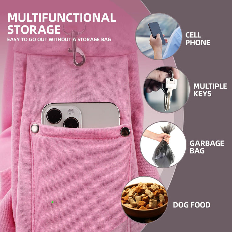 Dog Carrier Sling - Reversible Puppy Carrier Purse with Storage Pocket, Hand-Free Dog Sling Carrier for Carry Small Dogs and Cats, Travel Safety Harness, Dog and Cat Harness(Black)