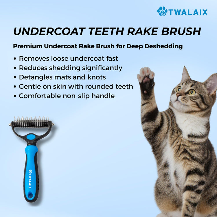 8 in 1 Pet Grooming Kit for Dogs & Cats – Deshedding Brush, Undercoat Rake, Slicker Brush, Nail Clipper, Scissors & Bath Brush for All Coat Types