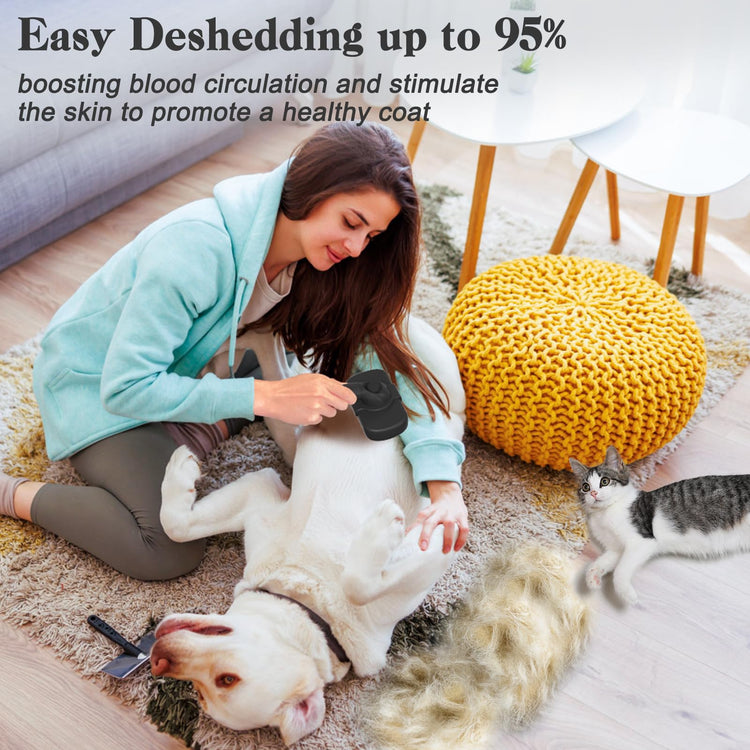 Dipoo Self-Cleaning Pet Grooming Brush - Skin-Friendly Deshedding Tool for Dogs & Cats in Pink, Removes Loose Hair and Tangles
