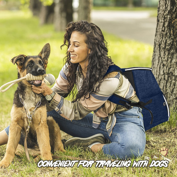 BAGLHER丨Dog Travel Bag Backpack, Airline Approved Pet Supplies Backpack, Dog Travel Bag with 2 Silicone Collapsible Bowls and 2 Food Baskets, Black