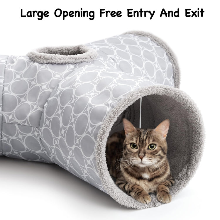 Tempcore Pet Cat Tunnel Tube Cat Toys 3 Way Collapsible, Tunnels for Indoor Cats，Kitty Bored Peek Hole Toy Ball Cat, Puppy, Kitty, Kitten, Rabbit