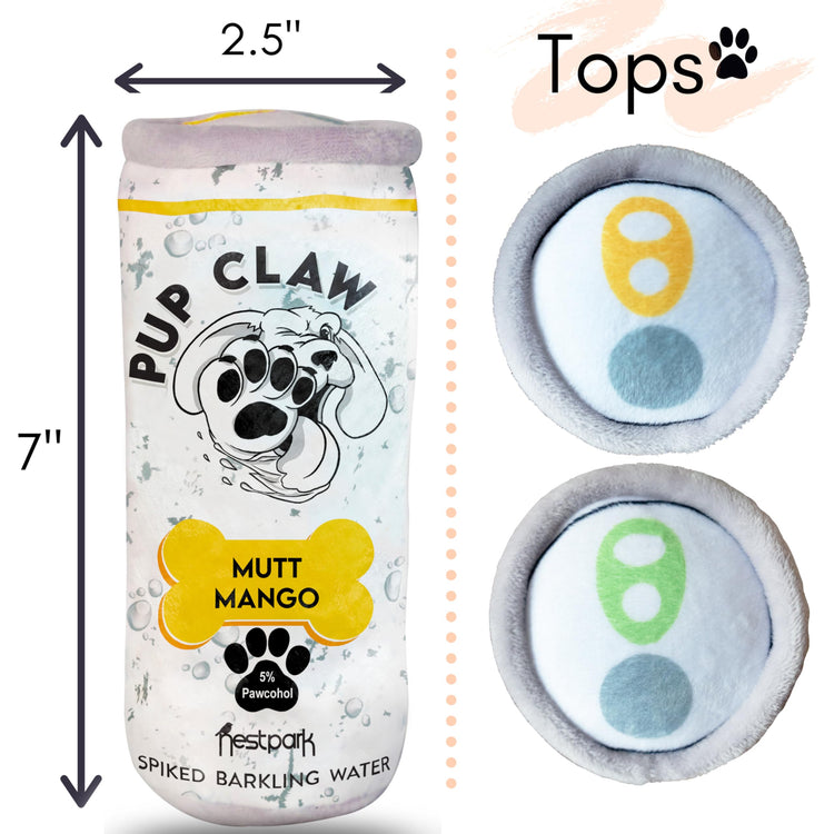 Nestpark Pup Claw Dog Toys - Funny Cute Plush Dog Toys with Squeaker and Crinkle - Parody (2 Pack) (Tropical Pack)