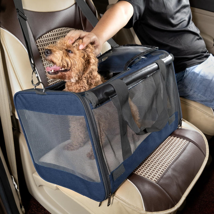GAPZER Pet Carrier for Large Cats, Soft-Sided Cat Carrier for Medium Big Cats and Puppy up to 20lbs, Washable Dog Carrier Privacy Protection for Home Outdoor Travel