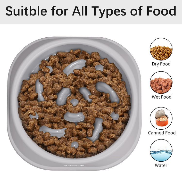 MateeyLife Slow Feeder Dog Bowls 2PCS, Anti-Choking Puzzle Dog Food Bowls, Anti-Slip Interactive Feeding Slow Down Eating, Bloat Stop Maze Dishes for Medium Breeds