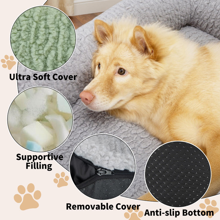 KHONSU PET Pink Cat Couch Sofa Bed - Fluffy Orthopedic Pet Lounge for Indoor Cats, Removable Washable Cover, Supportive Kitten Couch, 24 inch