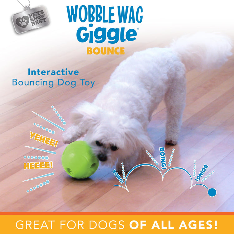 Wobble Wag Giggle Ball, Interactive Dog Toy, Fun Giggle Sounds When Rolled or Shaken, Pets Know Best, As Seen On TV