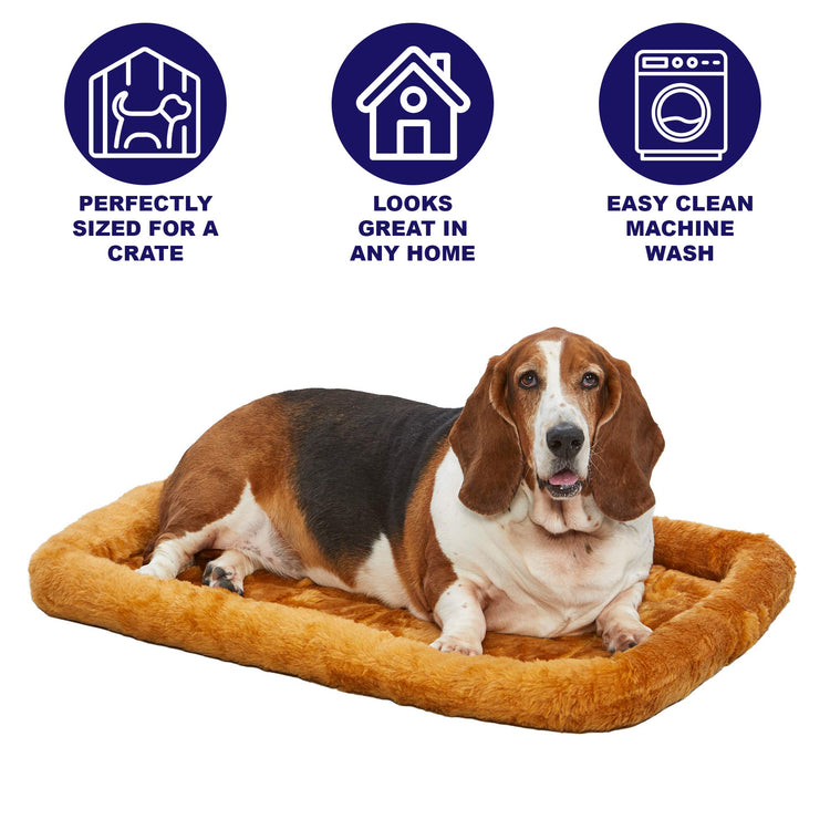 MidWest Homes for Pets QuietTime Fashion XXS Dog Bed - Pink Faux Fur Bolster, Ultra-Soft and Machine Washable, Fits 18-Inch Crates and Carriers, for Small Dogs and Cats