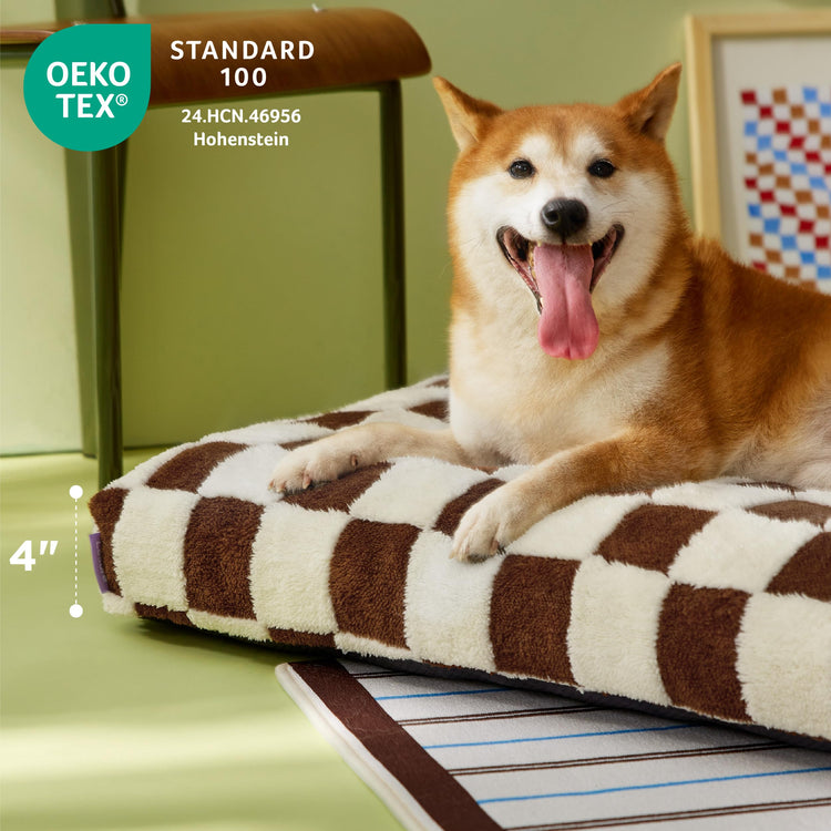LE SURE Dog Beds Medium Size-Thick Shredded Chopped Foam Pet Bed as Gift for Indoor with Removable Cover, Cute Modern Fuzzy Plush & Anti Slip Bottom, Green