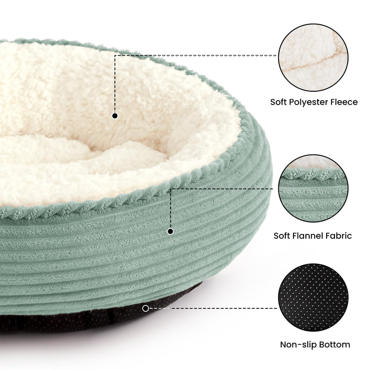 Love's cabin Round Donut Cat and Dog Cushion Bed, 20in Bed for Cats or Small Dogs, Anti-Slip & Water-Resistant Bottom, Super Soft Durable Fabric Pet Beds, Washable Luxury Cat & Dog Bed Gray