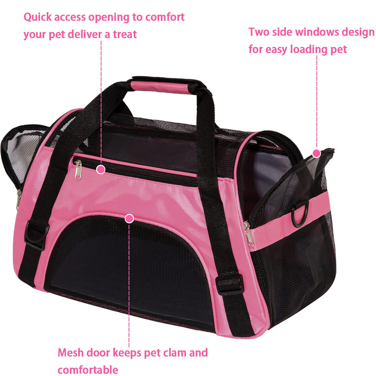 MuchL Pet Carrier Soft-Sided Carriers for Cat Carriers Dog Carrier for Small Medium Cats Dogs Puppies Pet Carrier Airline Approved Cat Dog Pet Travel Carrier (Small, Blue)