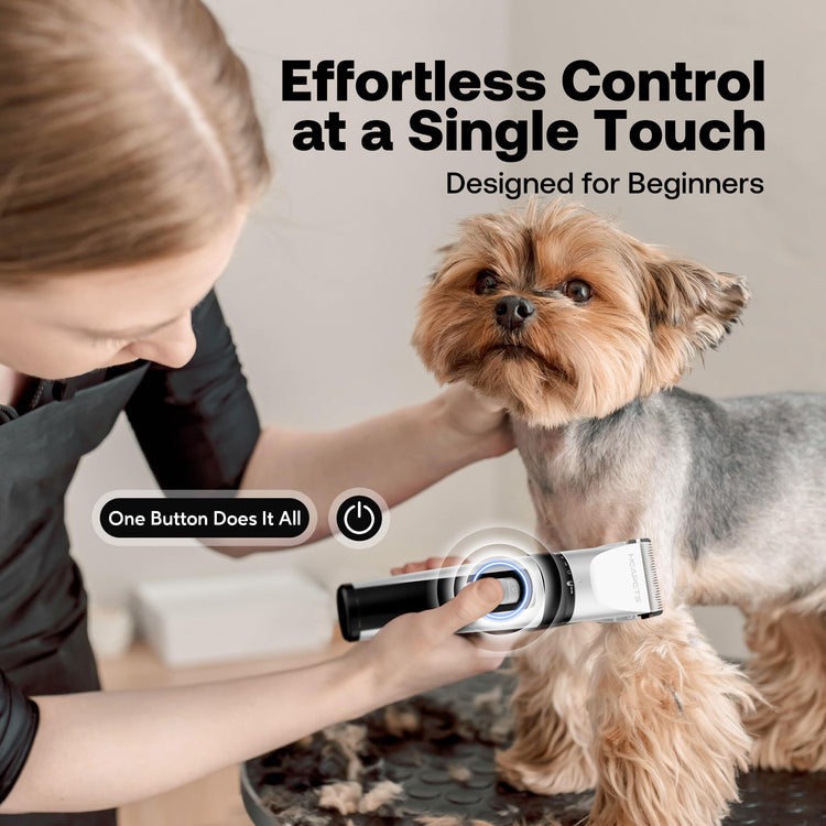 HEAPETS Dog Grooming Clippers, Low Noise, Electric Quiet, Adjustable Clipper Comb, Rechargeable Cordless Dog Hair Clippers for Dogs Cats Pets, Gold
