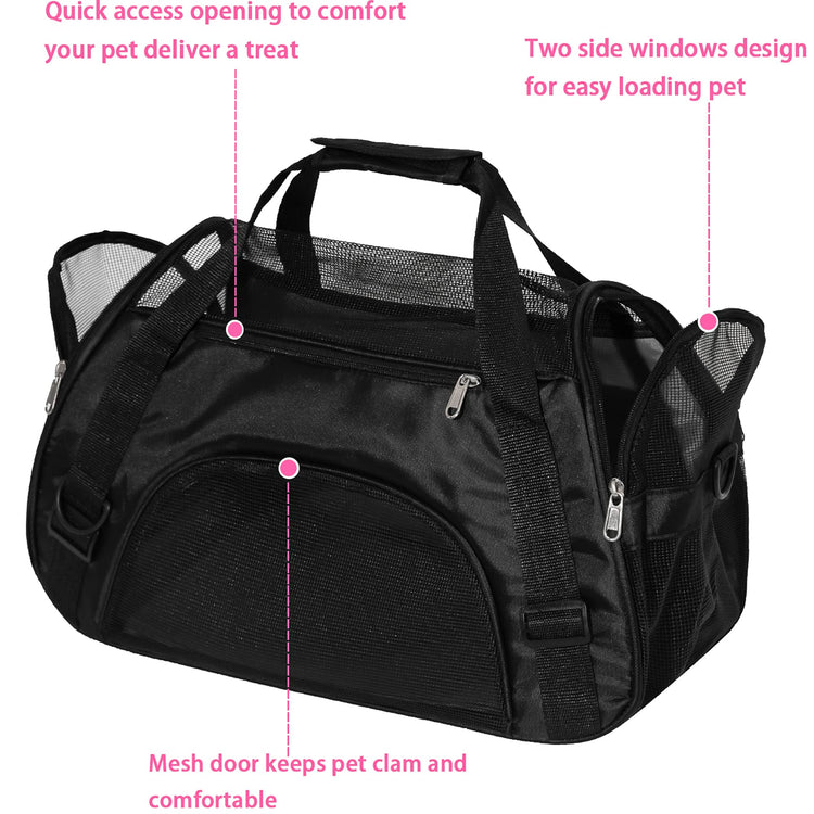 MuchL Pet Carrier Soft-Sided Carriers for Cat Carriers Dog Carrier for Small Medium Cats Dogs Puppies Pet Carrier Airline Approved Cat Dog Pet Travel Carrier (Small, Blue)