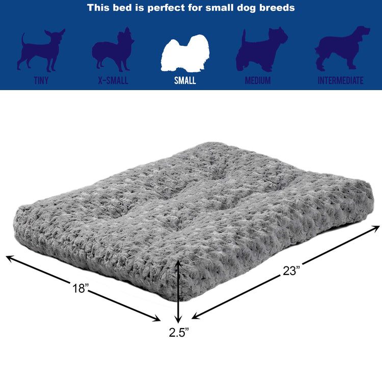 MidWest Homes for Pets XXS QuietTime Deluxe Gray Ombré Swirl Plush Pet Bed, Machine Washable, Non-Skid Bottom, Soft Crate Mat for 18-inch Crates
