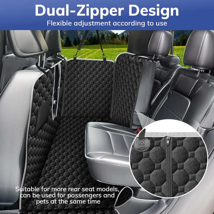 Mancro Dog Car Seat Cover for Back Seat, 2026 Upgraded 600D Heavy Duty Waterproof & Scratch-Resistant Dog Hammock for Car, Back Seat Pet Cover for Dogs with Sedan, Trucks and SUVs, Standard, Black