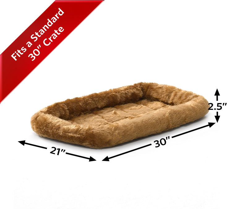 MidWest Homes for Pets QuietTime Fashion XXS Dog Bed - Pink Faux Fur Bolster, Ultra-Soft and Machine Washable, Fits 18-Inch Crates and Carriers, for Small Dogs and Cats