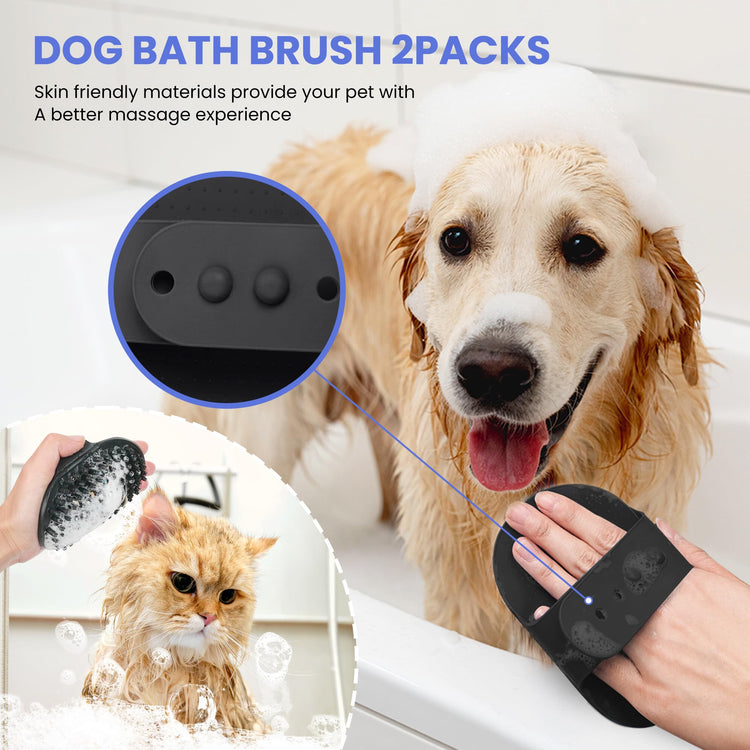 Self Cleaning Shedding Brush - 5-in-1 Professional Pet Grooming Kit Skin Friendly Grooming Tool for Dogs, Cats, and Puppies, Deshedding and Hair Removal for Long and Short Haired Pets, Blue