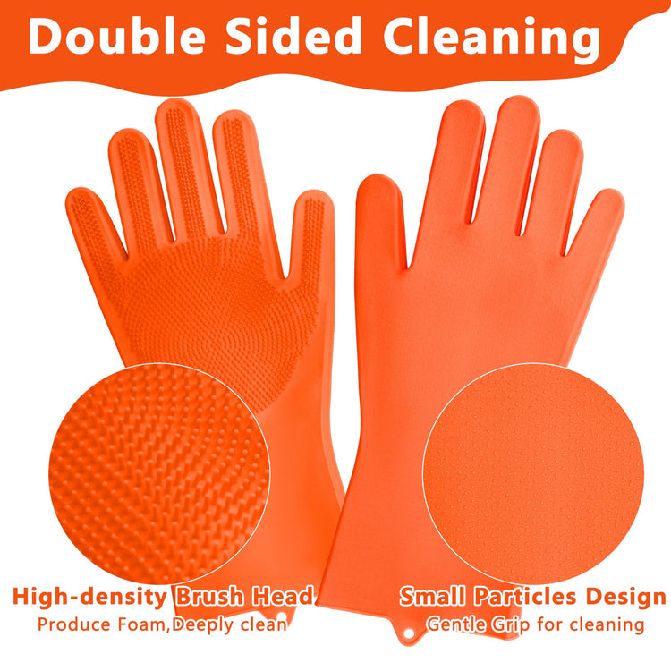 Pet Grooming Gloves—Dog Washing Gloves with High-Density Teeth, Dog Bath Scrubber with Enhanced Five Finger Design, Silicone Gloves for Dogs and Cats Bathing, Massage (Blue)