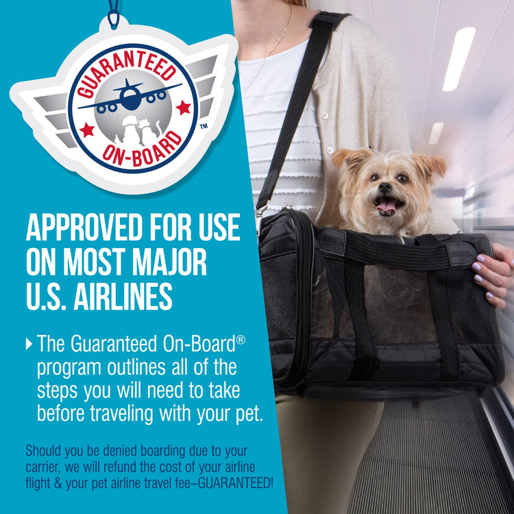 Sherpa Original Deluxe Travel Pet Carrier, Airline Approved - Black, Large