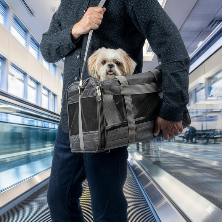 Sherpa Original Deluxe Travel Pet Carrier, Airline Approved & Guaranteed On Board - Charcoal Gray, Medium