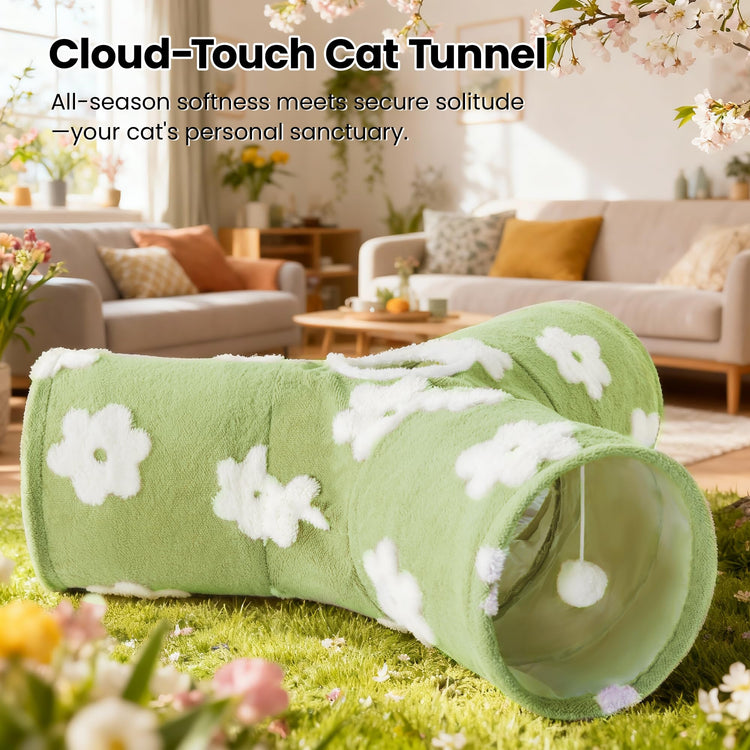 Tempcore Pet Cat Tunnel Tube Cat Toys 3 Way Collapsible, Tunnels for Indoor Cats，Kitty Bored Peek Hole Toy Ball Cat, Puppy, Kitty, Kitten, Rabbit