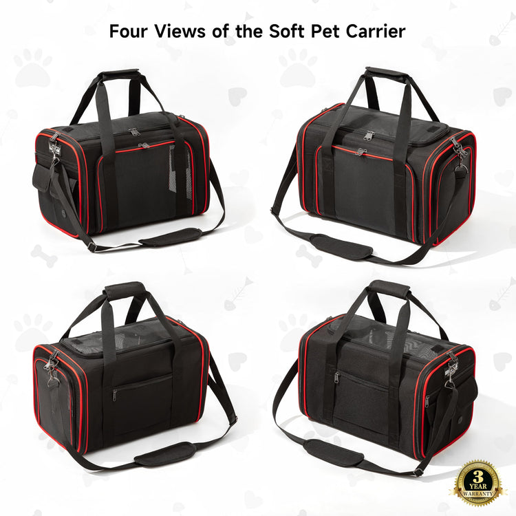 EliteField Soft-Sided Pet Carrier (3-Year Warranty, Airline Approved), Foldable Travel Bag with Removable Fleece Bed for Dogs, Cats & Small Pets, Scratch-Resistant Mesh
