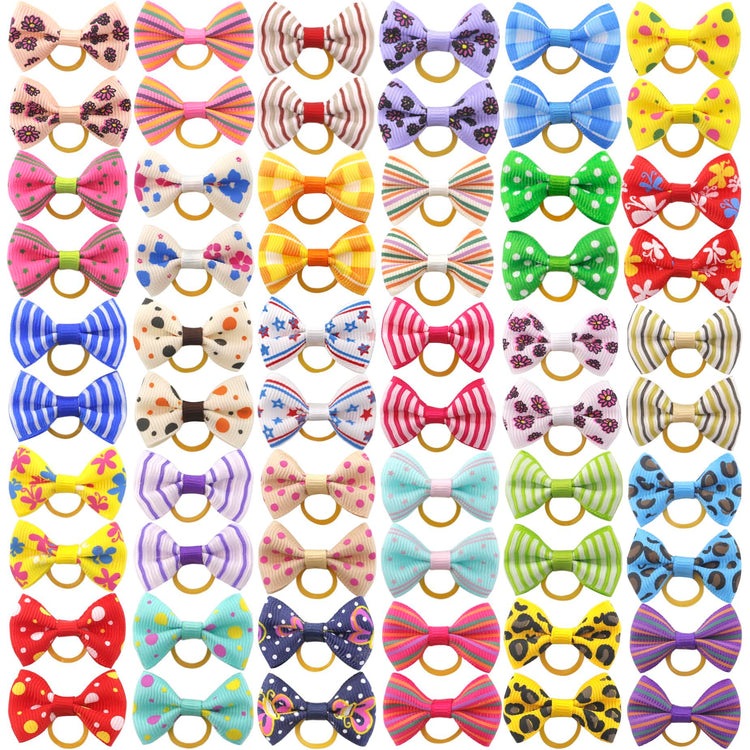 QingHan Dog Hair Bows Small Puppy Clips for Pet Grooming Accessories Doggy Gifts 60Pcs (30 Pairs)
