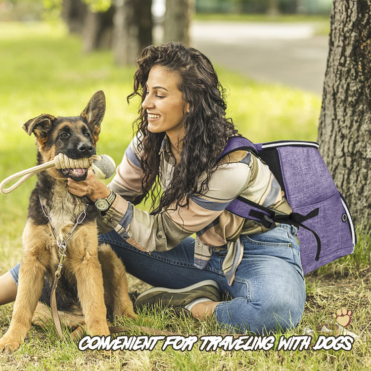 BAGLHER丨Dog Travel Bag Backpack, Airline Approved Pet Supplies Backpack, Dog Travel Bag with 2 Silicone Collapsible Bowls and 2 Food Baskets, Black