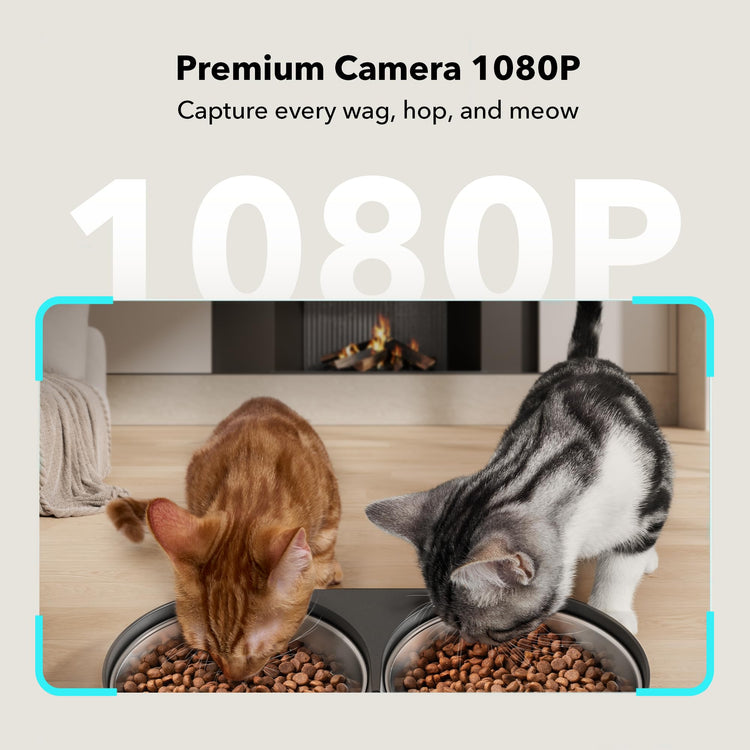 PETLIBRO Automatic Cat Feeder, Automatic Dog Food Dispenser with Freshness Preservation, 5L Timed Pet Feeders for Dry Food, Up to 6 Meals Per Day, Granary 5L Basic Button Type White