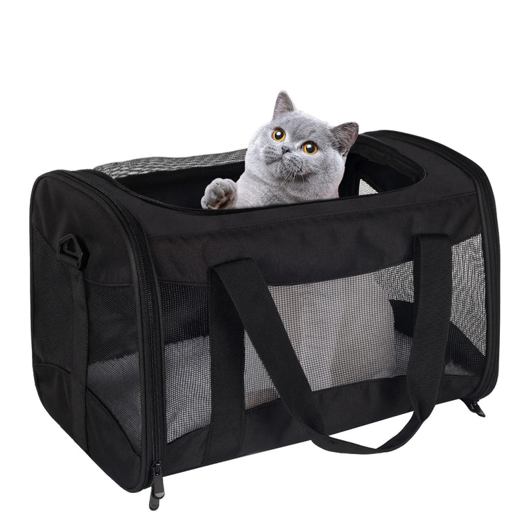 Cat Dog Carriers Soft-Sided Pet Carrier Large Cats for Medium Big Cat Small Dog Puppy up to 16lbs TSA Airline Approved Animal Collapsible Cat Carrier Carriers Travel Carrier Cat Bag (17x11x11)