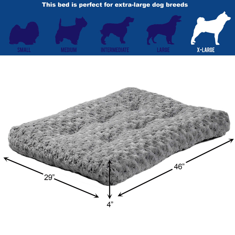 MidWest Homes for Pets XXS QuietTime Deluxe Gray Ombré Swirl Plush Pet Bed, Machine Washable, Non-Skid Bottom, Soft Crate Mat for 18-inch Crates