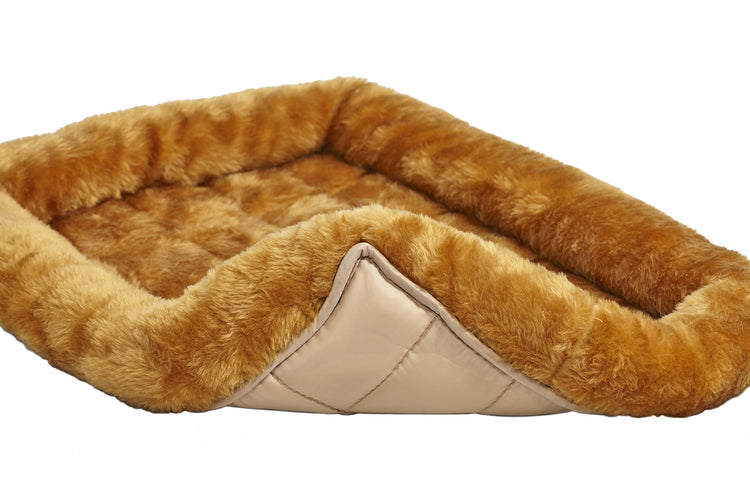 MidWest Homes for Pets QuietTime Fashion XXS Dog Bed - Pink Faux Fur Bolster, Ultra-Soft and Machine Washable, Fits 18-Inch Crates and Carriers, for Small Dogs and Cats