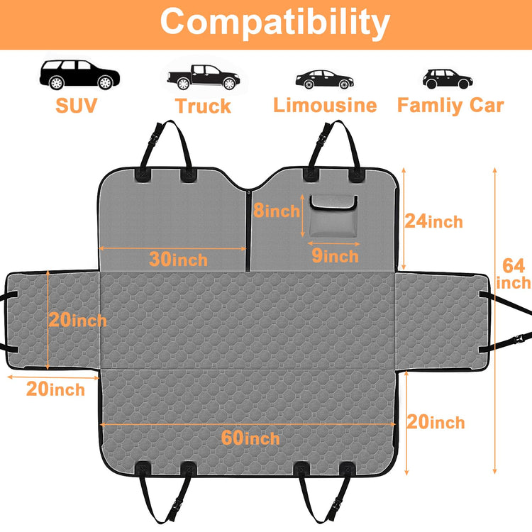 Mancro Dog Car Seat Cover for Back Seat, 2026 Upgraded 600D Heavy Duty Waterproof & Scratch-Resistant Dog Hammock for Car, Back Seat Pet Cover for Dogs with Sedan, Trucks and SUVs, Standard, Black