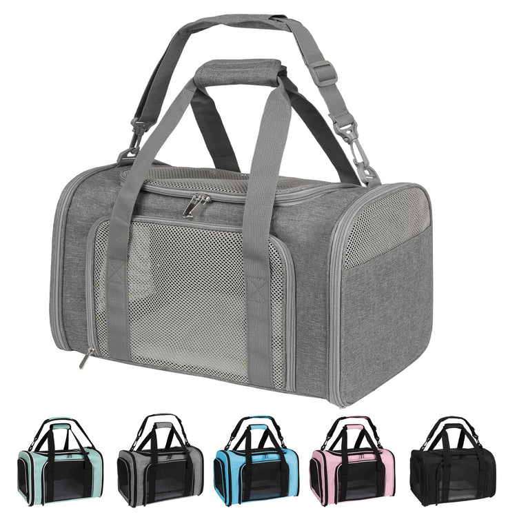 Cat Dog Carriers Soft-Sided, Pet Travel Carrier for Small Cats Dogs Under to15lbs, Soft-Solid Collapsible Carrier,(Medium,Green)
